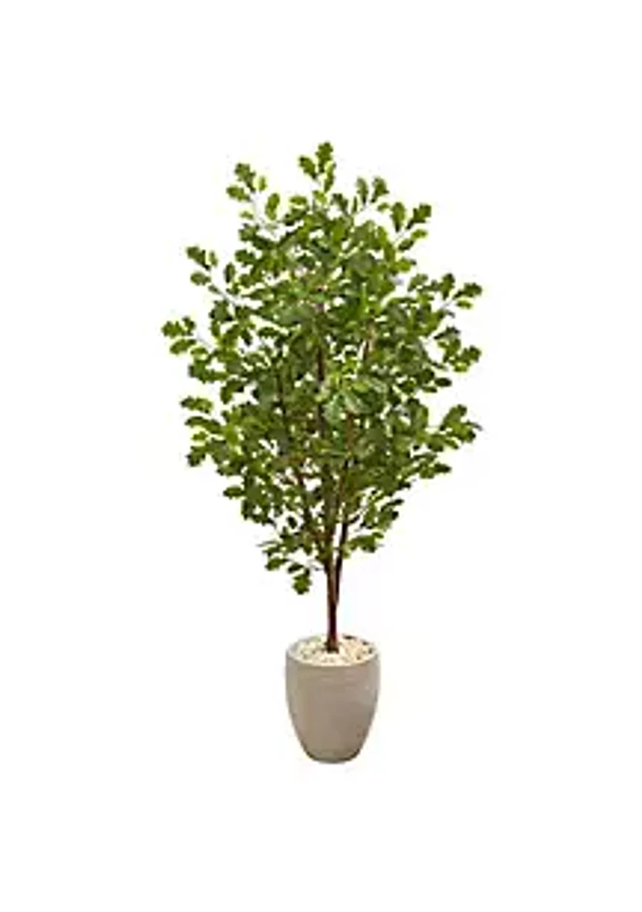Nearly Natural 69-Inch Oak Artificial Tree in Sand Colored Planter