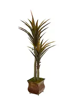 Nearly Natural Yucca Tree in Decorative Planter
