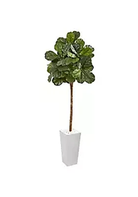 Nearly Natural -Inch Fiddle Leaf Fig Artificial Tree in Planter