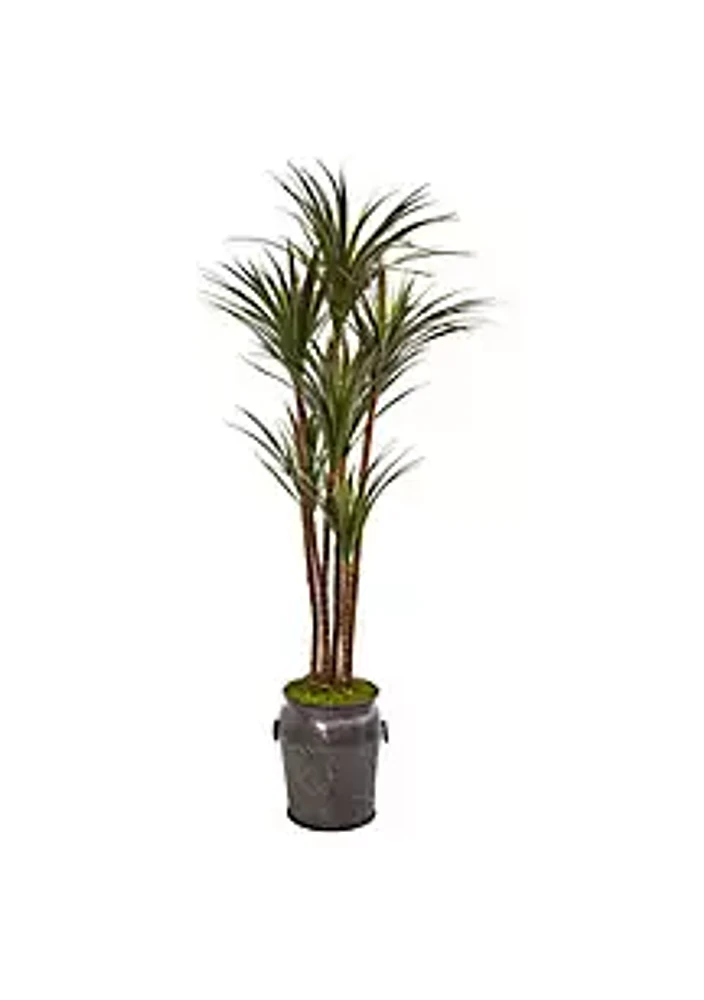 Nearly Natural 6-Foot Giant Yucca Artificial Tree in Decorative Planter UV Resistant (Indoor/Outdoor)