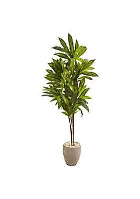 Nearly Natural 68-Inch Dracaena Artificial Plant in Sand Colored Planter (Real Touch)