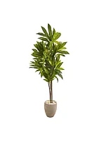 Nearly Natural 68-Inch Dracaena Artificial Plant in Sand Colored Planter (Real Touch)