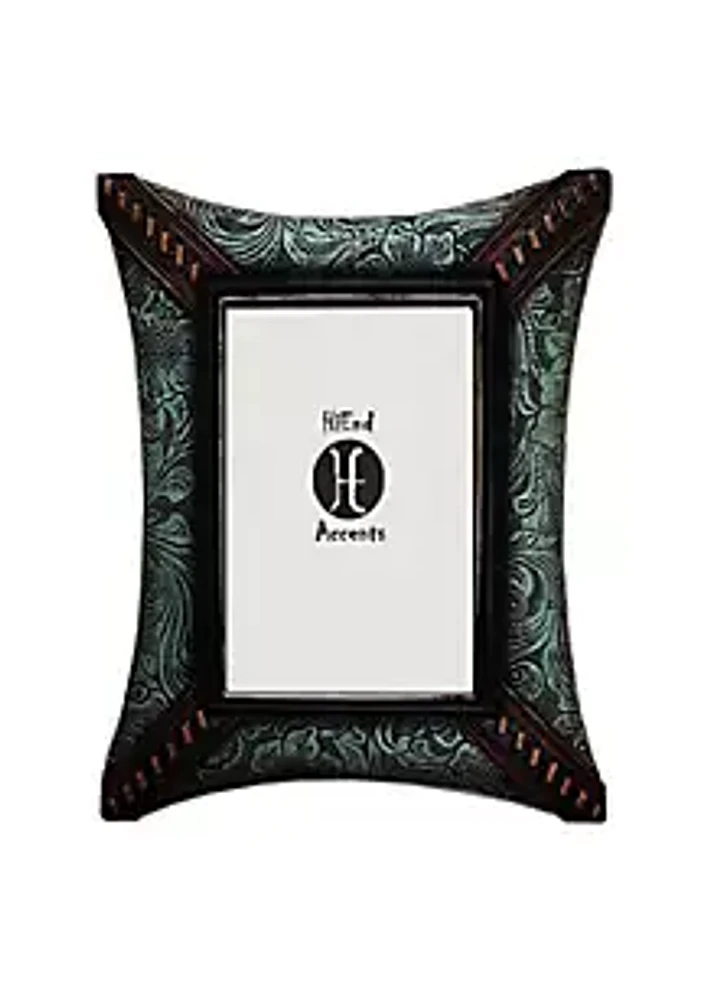 Paseo Road by HiEnd Accents Tooled Leather with Corner Lacing Picture Frame