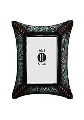 Paseo Road by HiEnd Accents Tooled Leather with Corner Lacing Picture Frame