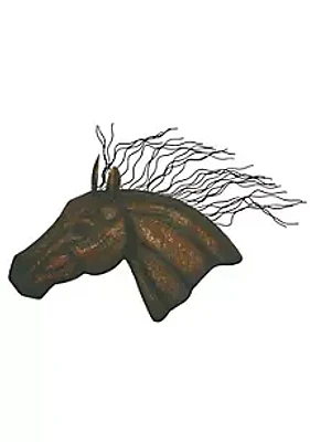 Paseo Road by HiEnd Accents Large Horse Head Forged Metal Wall Sculpture