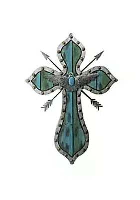 Paseo Road by HiEnd Accents Thunderbird Arrow Turquoise Cross Wall Décor