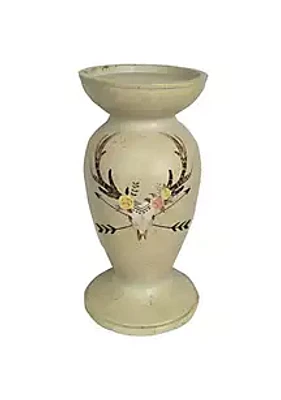 Paseo Road by HiEnd Accents Skull/Floral Pedestal Candle Holder