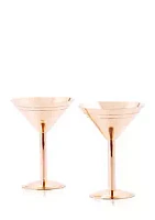Old Dutch International, Ltd. Set of 2 Solid Copper Martini Glasses