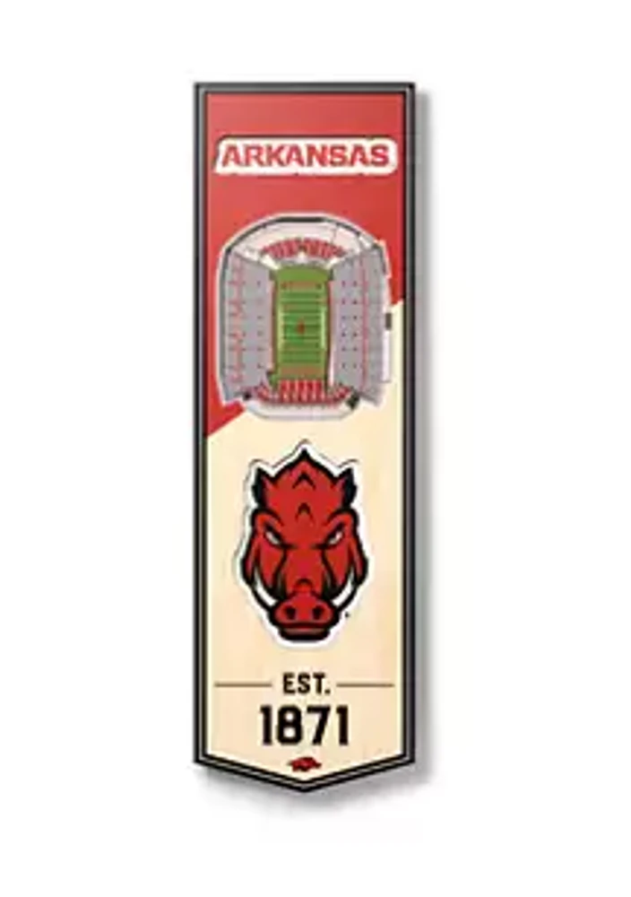 YouTheFan YouTheFan NCAA Arkansas Razorbacks 3D Stadium 6x19 Banner - Donald W. Reynolds Razorback Stadium