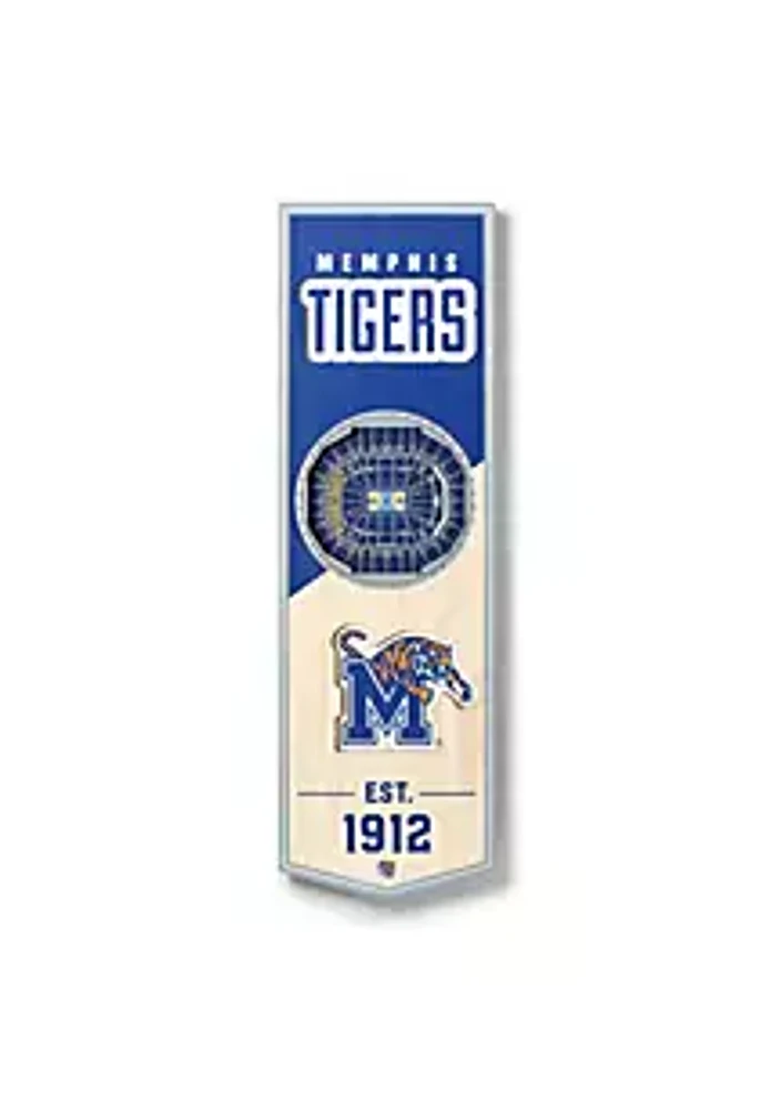 YouTheFan YouTheFan NCAA Memphis Tigers 3D Stadium 6x19 Banner - FedExForum