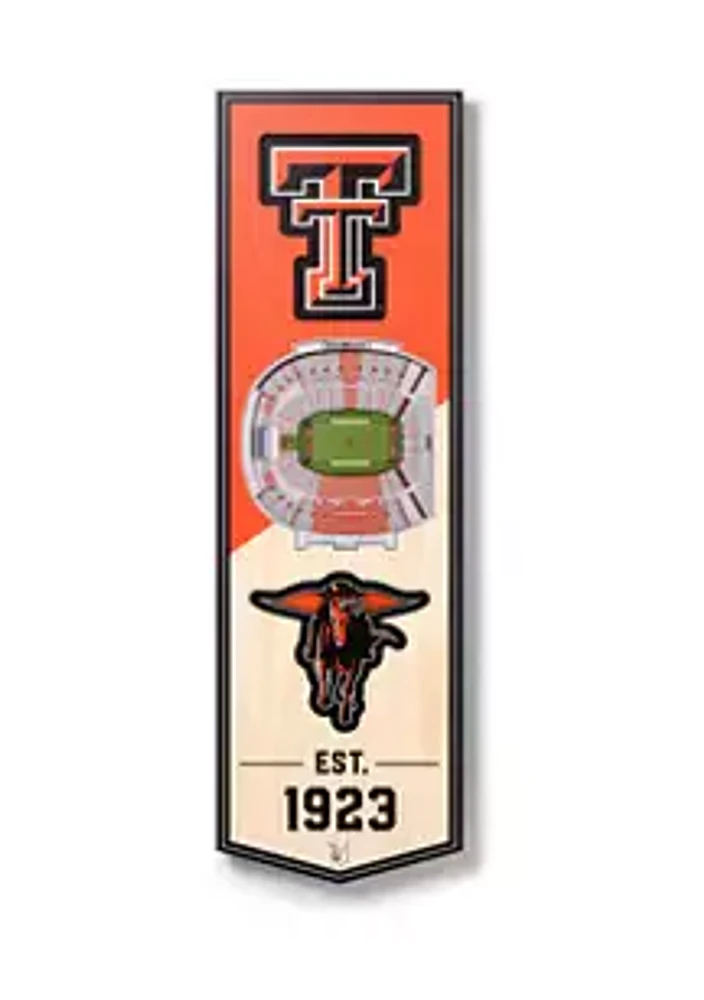 YouTheFan YouTheFan NCAA Texas Tech Red Raiders 3D Stadium 6x19 Banner - Jones AT&T Stadium