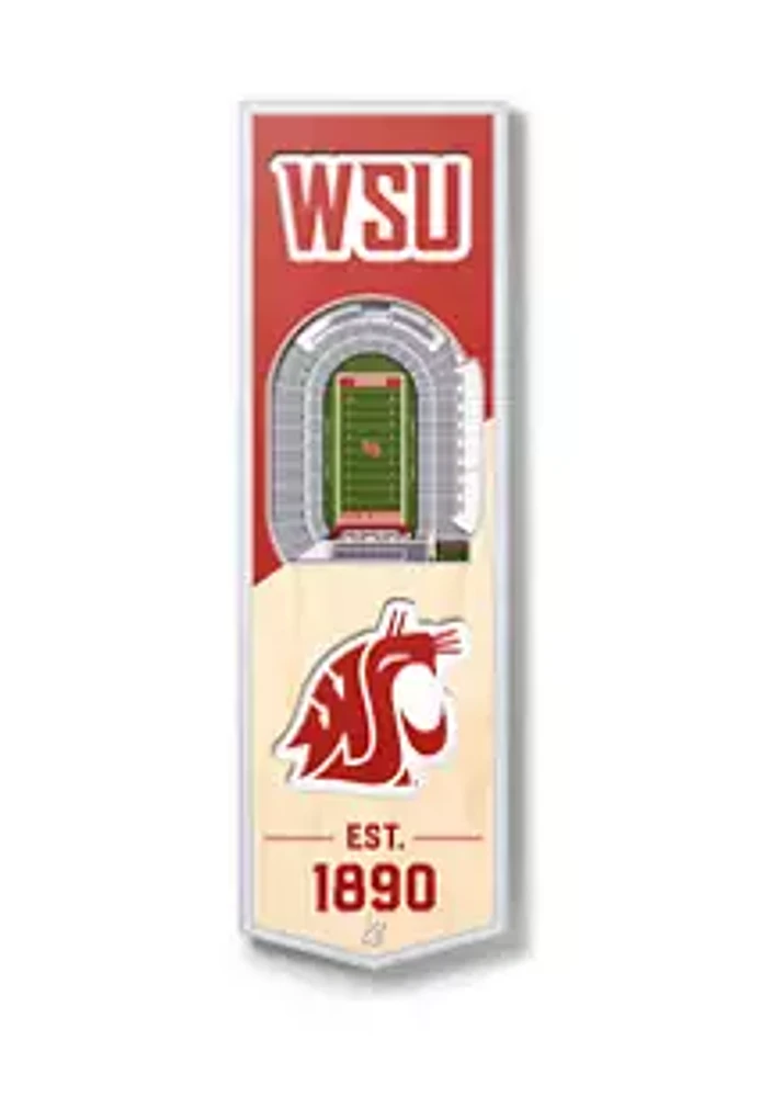 YouTheFan YouTheFan NCAA Washington State Cougars 3D Stadium 6x19 Banner - Martin Stadium