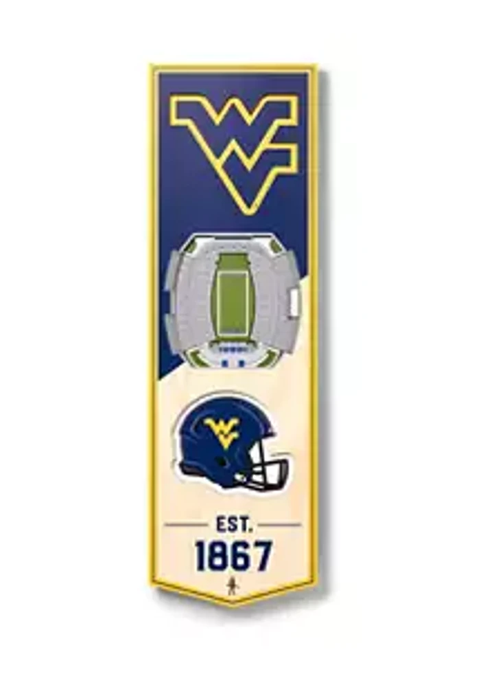 YouTheFan YouTheFan NCAA West Virginia Mountaineers FB 3D Stadium 6x19 Banner - Milan Puskar Stadium