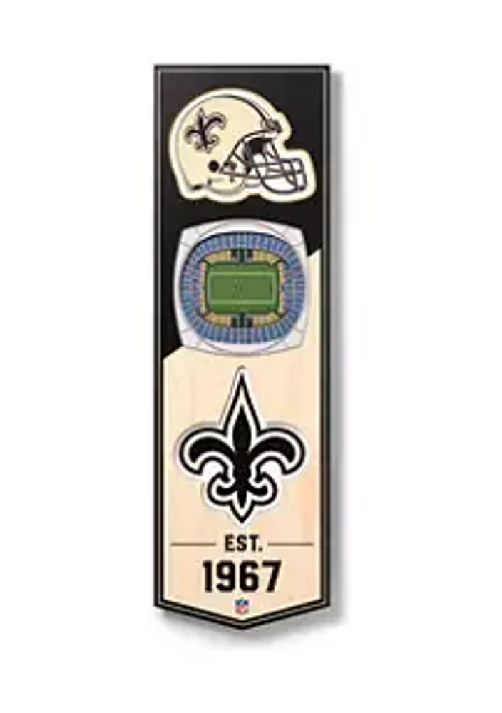 YouTheFan YouTheFan NFL New Orleans Saints 3D Stadium 6x19 Banner - Benz Superdome