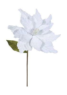 White Poinsettia Christmas Flower - Set of 6