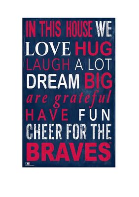 Belk MLB Atlanta Braves 11 in x 19 in Team Color Welcome Sign