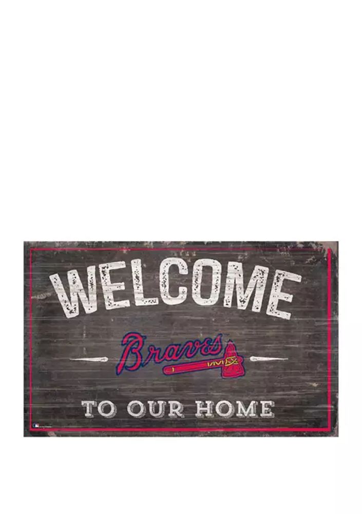 Belk MLB Atlanta Braves 11 in x 19 in Team Color Welcome Sign