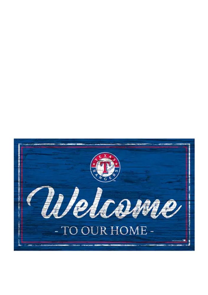 Belk MLB Texas Rangers 11 in x 19 in Team Color Welcome Sign