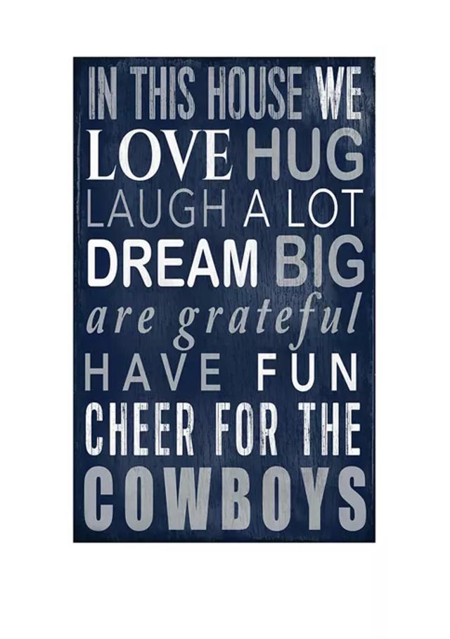 Belk NFL Dallas Cowboys 11 in x 19 in Team Color Welcome Sign