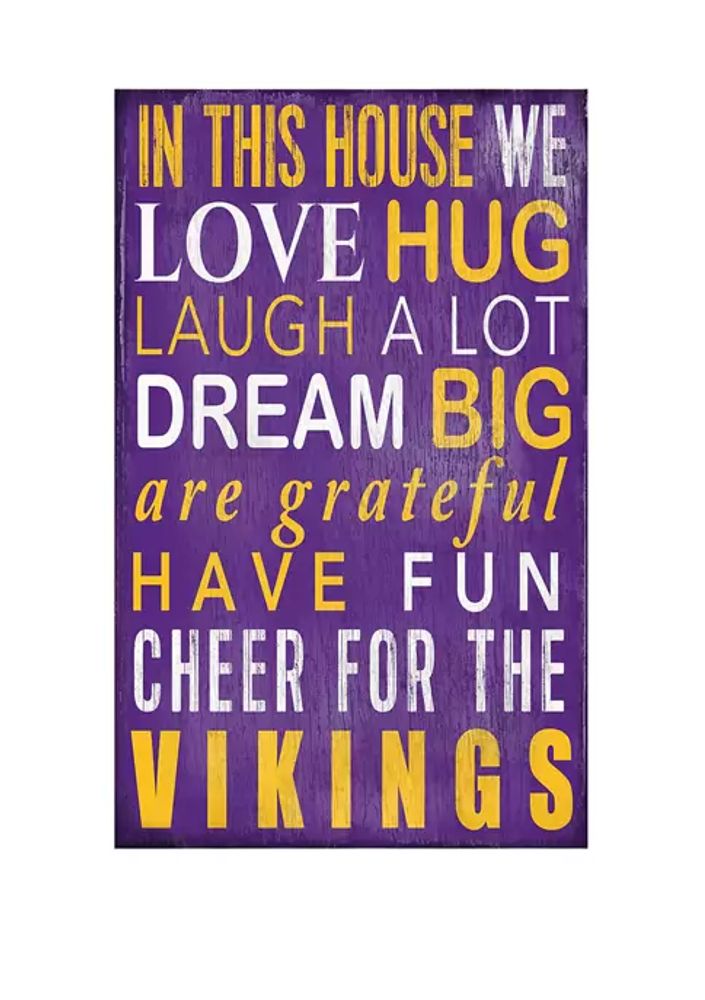 24 NFL Minnesota Vikings Round Distressed Sign