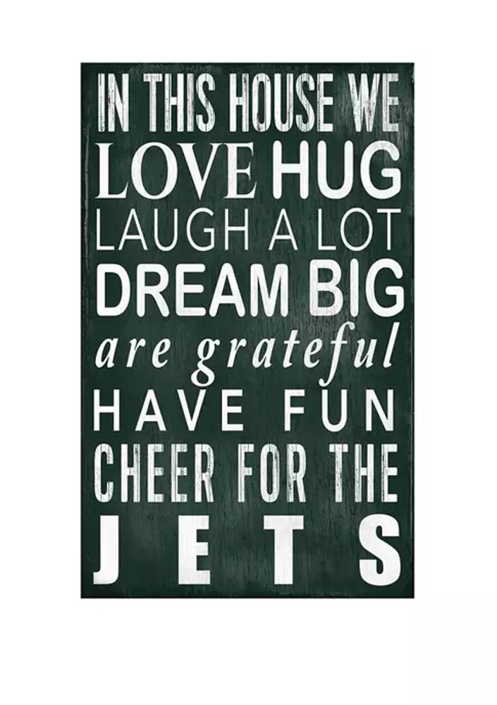 NFL Round Heritage Distressed Sign: New York Jets