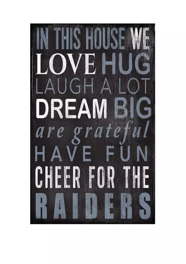 Fan Creations Black NFL Oakland Raiders Distressed Logo Cutout Sign