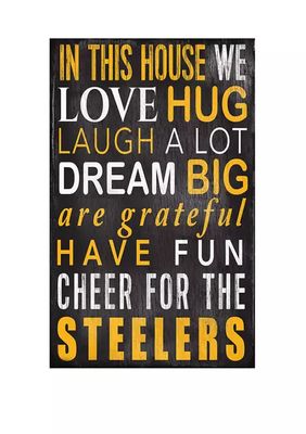 Pittsburgh Steelers Round Distressed Sign