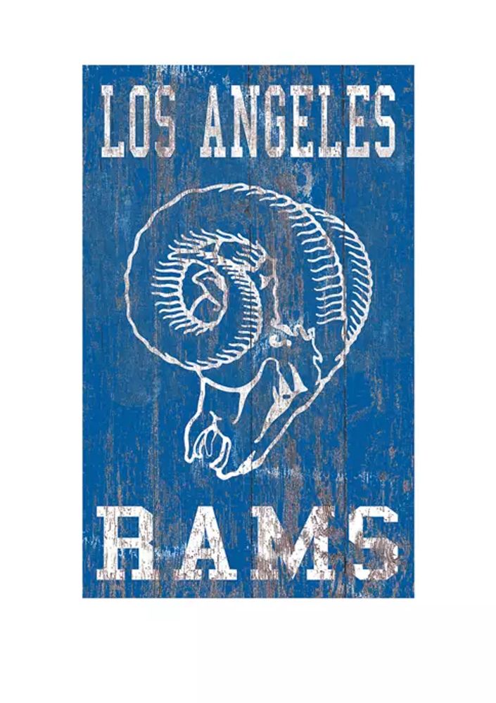 Belk NFL LA Rams 11 in x 19 in Heritage Distressed Logo Sign