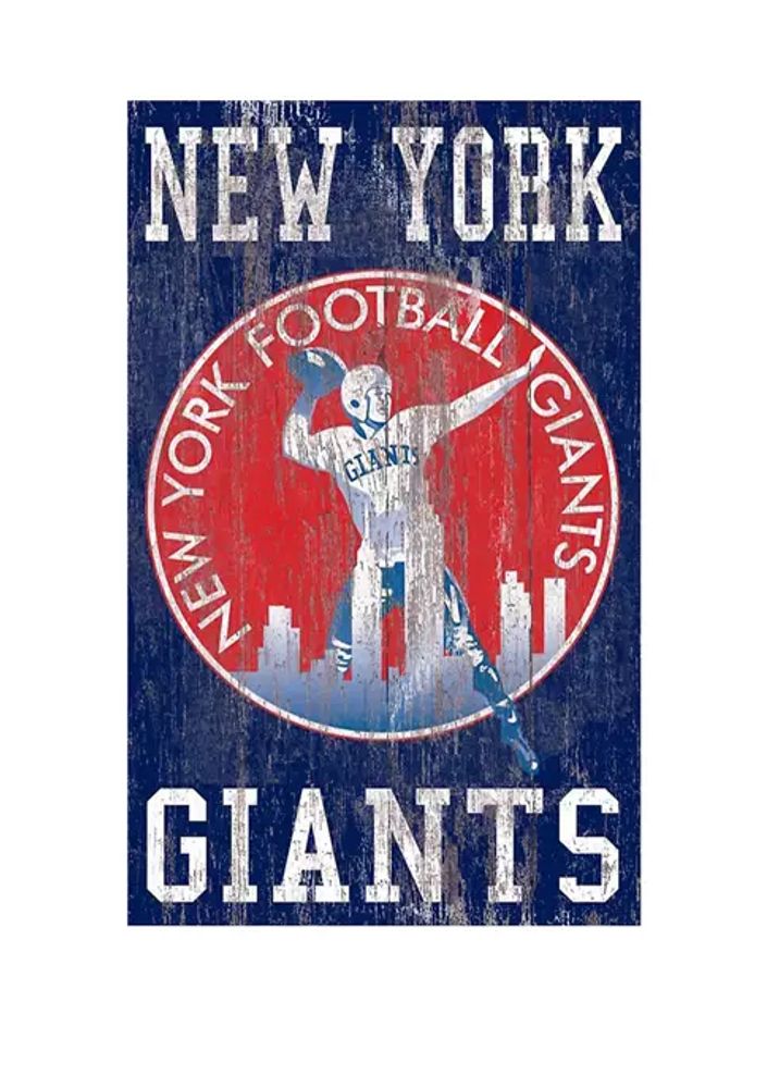 NFL Round Distressed Sign: New York Giants