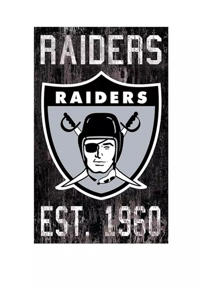 Officially Licensed NFL Las Vegas Raiders 27 Round Rug w/Vintage Logo