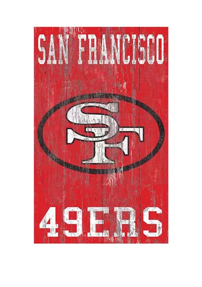 Belk NFL San Francisco 49ers 11 in x 19 in Heritage Distressed