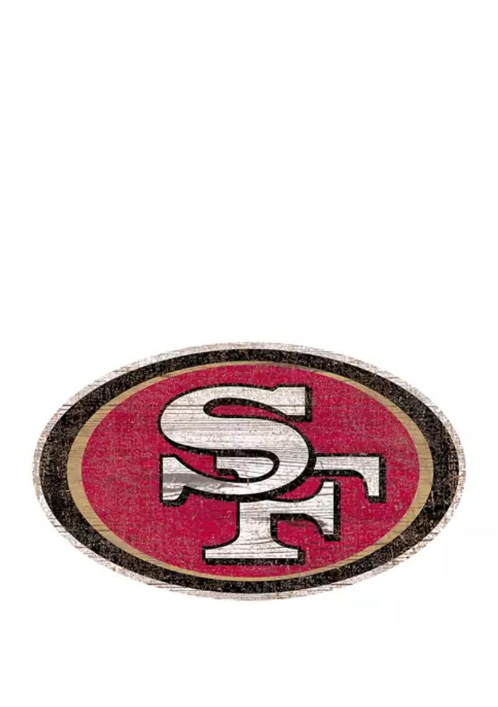 San Francisco 49ers Distressed Logo Cutout Sign