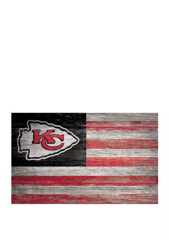 Kansas City Chiefs NFL Big Logo Team Stripe Horizontal Flag