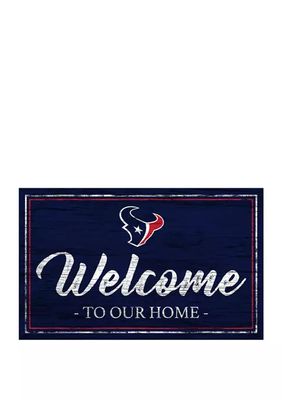 NFL Round Heritage Distressed Sign: Houston Texans