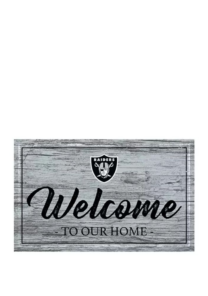 Oakland Raiders Round Distressed Sign