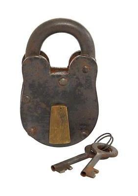 Vintage Brass Metal Lock And Key