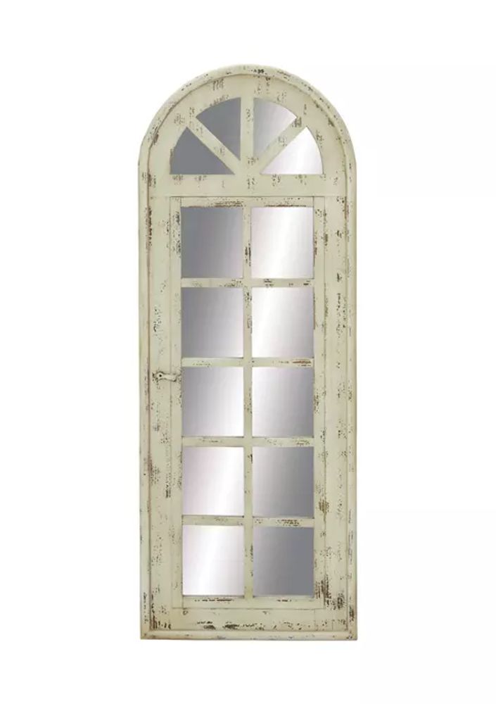 white arched window frame