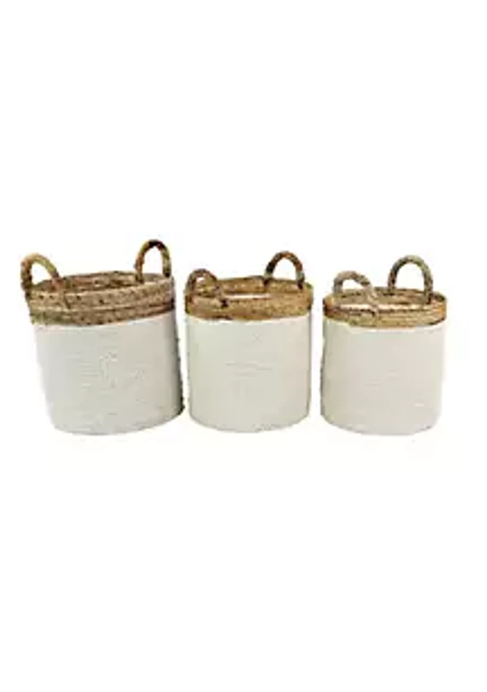 Monroe Lane Coastal Seagrass Storage Basket - Set of 3