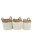 Monroe Lane Coastal Seagrass Storage Basket - Set of 3