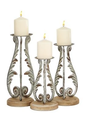 Vintage Metal Candle Holder - Set of 3