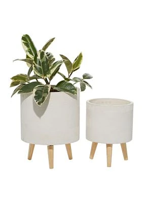 Contemporary Magnesium Oxide Planter - Set of 2