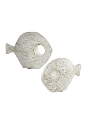 Coastal Ceramic Sculpture - Set of 2