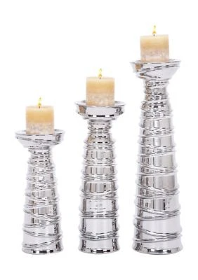 Contemporary Ceramic Candle Holder - Set of 3