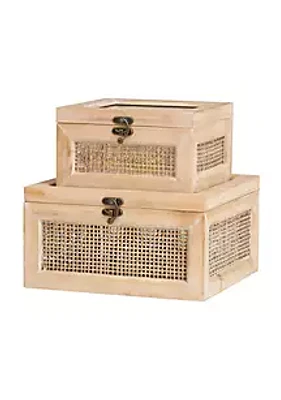 The Novogratz Bohemian Wood Box - Set of 2