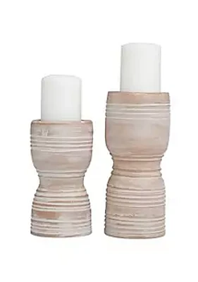 Monroe Lane Traditional Ceramic Candle Holder - Set of 2