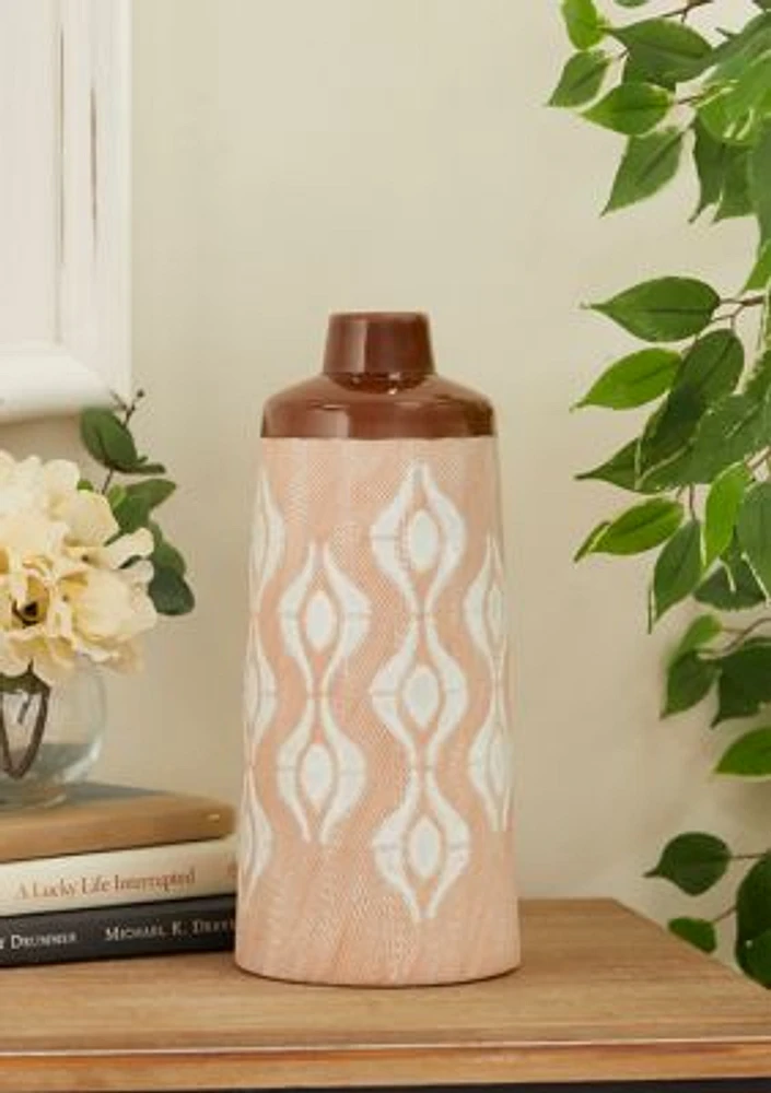 Tan Porcelain Traditional Vase