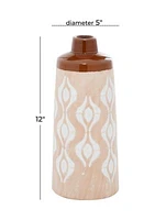 Tan Porcelain Traditional Vase