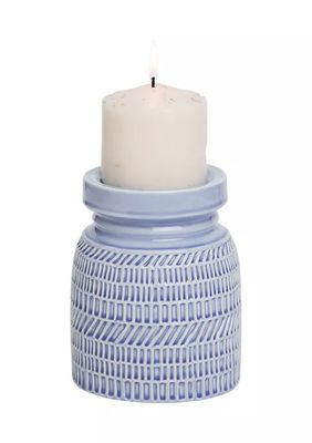 Blue Text Candle Holder