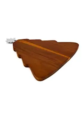 Nambe Mills Tree Cheeseboard with Spreader