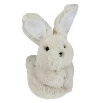 4.75" White Plush Standing Easter Bunny Rabbit Spring Tabletop Figurine